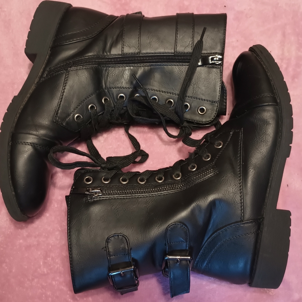 Sleek Black Moto Boots for Women